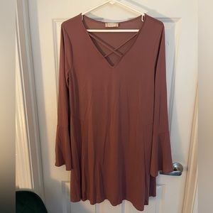 Bell Sleeve Short Dress